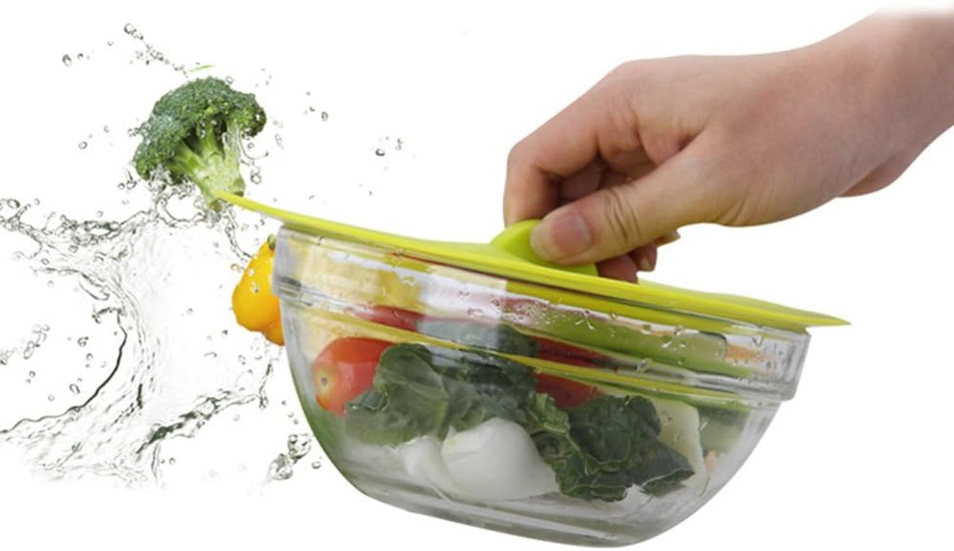 Silicone Microwave Food Covers, IPHOX Food Grade Creative Diamond Mug Cover [Set of 5] Anti-Dust Airtight Seal Cup Cover, 5 Sizes Heat Resistant Silicone Drink Cup Lids for Bowls, Cups, Pots and Pans