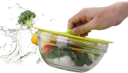 Silicone Microwave Food Covers, IPHOX Food Grade Creative Diamond Mug Cover [Set of 5] Anti-Dust Airtight Seal Cup Cover, 5 Sizes Heat Resistant Silicone Drink Cup Lids for Bowls, Cups, Pots and Pans