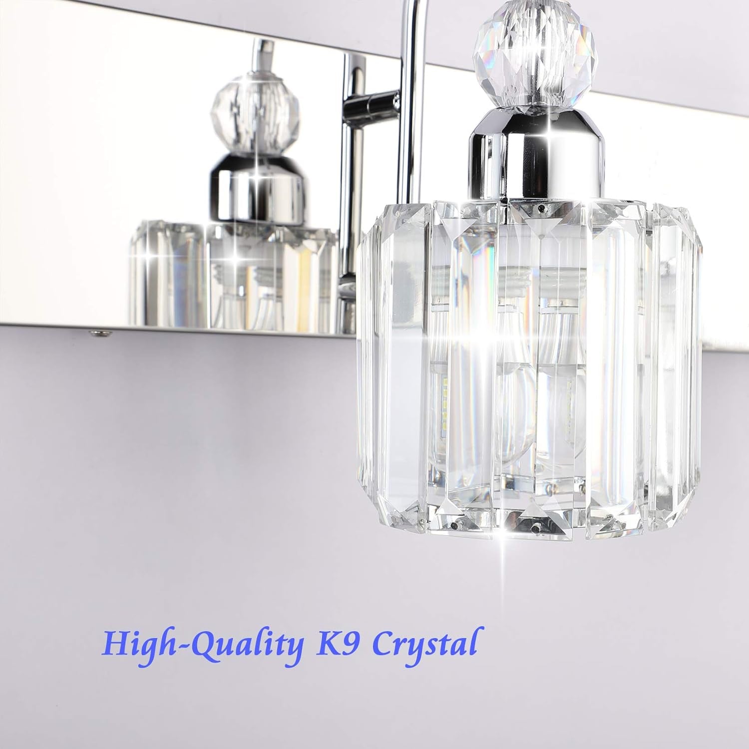 Modern LED Crystal Bathroom Vanity Lights 3-Lights Stainless Steel Crystal Vanity Lights over Mirror Modern Crystal Bathroom Vanity Lighting Fixtures