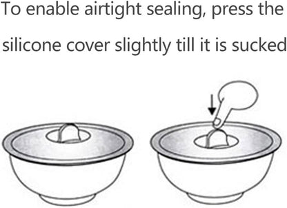 Silicone Microwave Food Covers, IPHOX Food Grade Creative Diamond Mug Cover [Set of 5] Anti-Dust Airtight Seal Cup Cover, 5 Sizes Heat Resistant Silicone Drink Cup Lids for Bowls, Cups, Pots and Pans