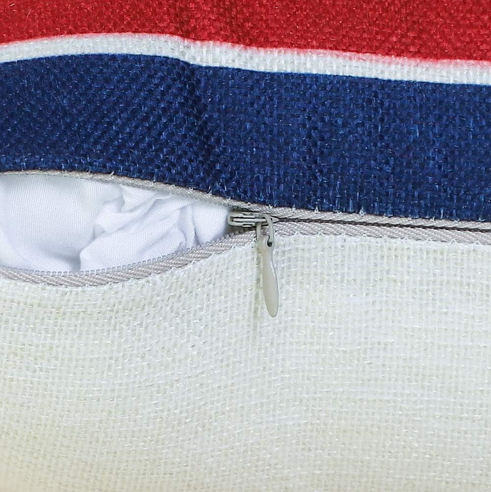 Set of 4 Decorative Cushion Covers Square Nautical Sailing Throw Pillow Covers Home Decor Design Set Covers Cushion Case for Sofa Bedroom Car 18X18 Inches (Anchor)