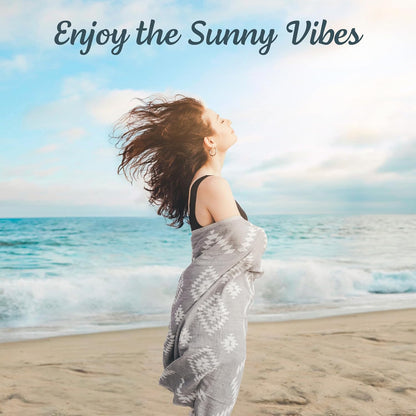 Premium Turkish Beach Towel – 35"X67" Lightweight Quick Dry Towel – 100% Cotton Sand-Free Turkish Towels – Vintage Dark Grey