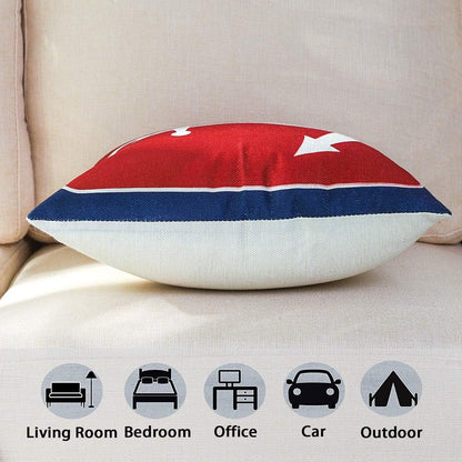 Set of 4 Decorative Cushion Covers Square Nautical Sailing Throw Pillow Covers Home Decor Design Set Covers Cushion Case for Sofa Bedroom Car 18X18 Inches (Anchor)